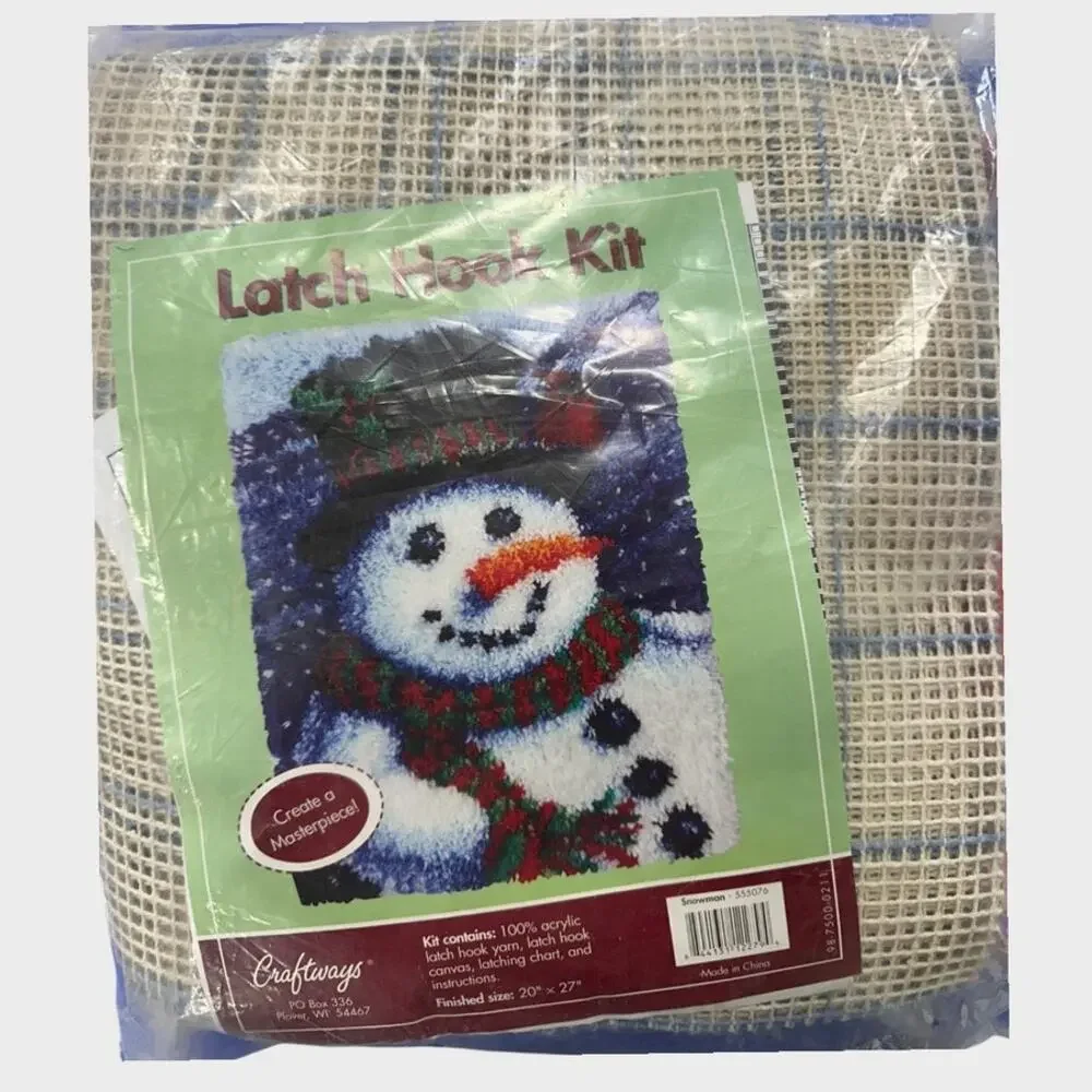 Craftways Snowman Latch Hook Kit NIP NEW 20
